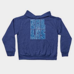 Dallas, USA City Map Typography - Blueprint Kids Hoodie